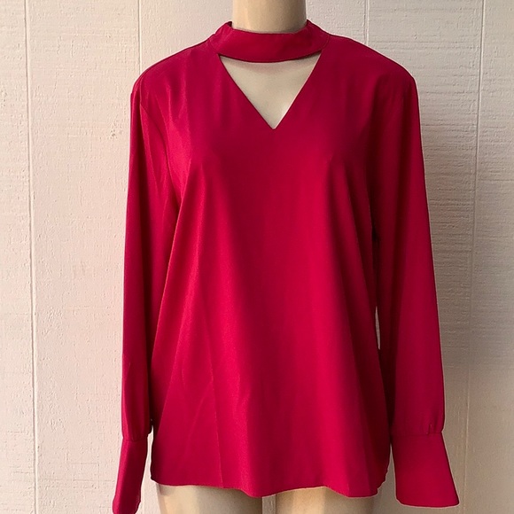 Simply Styled Petite Long-sleeve Blouse V-Front - Picture 9 of 9